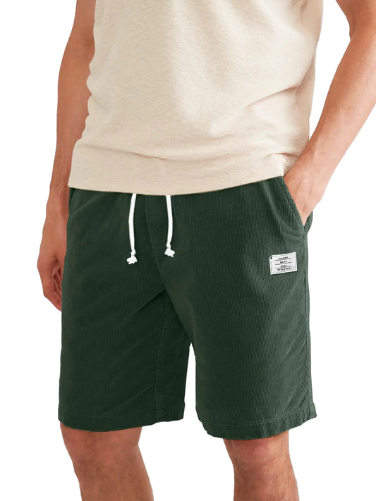 HOTake Mens Corduroy Shorts Mens Cotton Shorts Summer Beach Sweat Shorts Casual for Men Small Dark Green